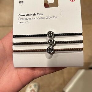 lululemon athletica Glow On Hair Ties - Black, Silver, Brown